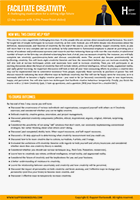 Image link to the Facilitate Creativity Course Promotional Pamphlet